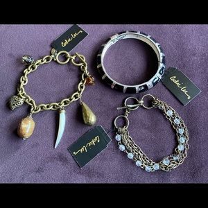 Cookie Lee Genuine MOP Charm, Toggle Hook & Bangle Bracelets NWT